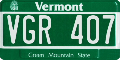 VT license plate VGR407