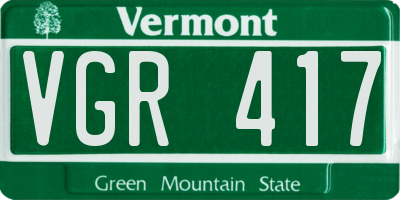 VT license plate VGR417