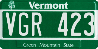 VT license plate VGR423