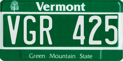 VT license plate VGR425