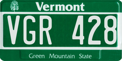 VT license plate VGR428