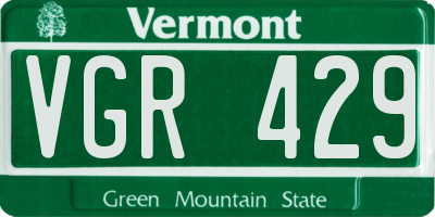 VT license plate VGR429
