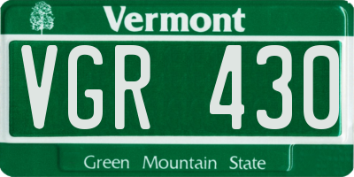 VT license plate VGR430