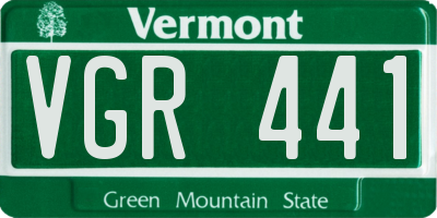 VT license plate VGR441