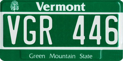 VT license plate VGR446