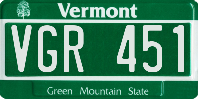 VT license plate VGR451