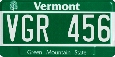 VT license plate VGR456