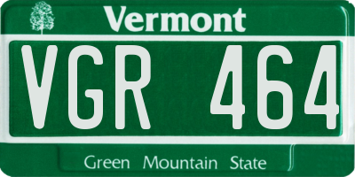 VT license plate VGR464