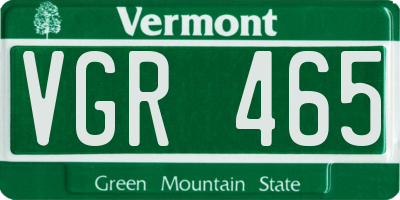 VT license plate VGR465