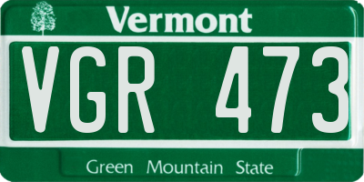 VT license plate VGR473