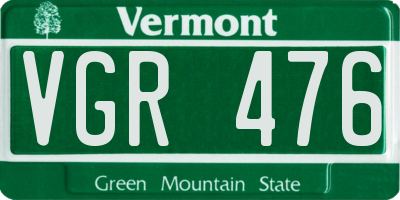 VT license plate VGR476