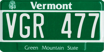 VT license plate VGR477