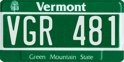 VT license plate VGR481