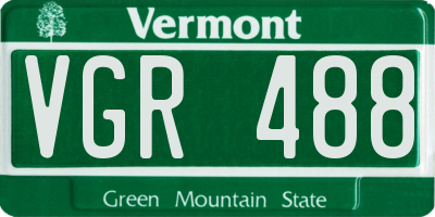 VT license plate VGR488