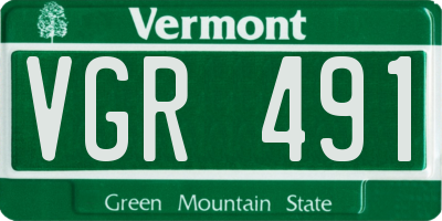 VT license plate VGR491