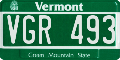VT license plate VGR493