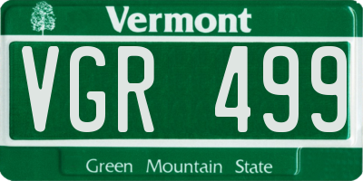 VT license plate VGR499