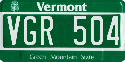 VT license plate VGR504