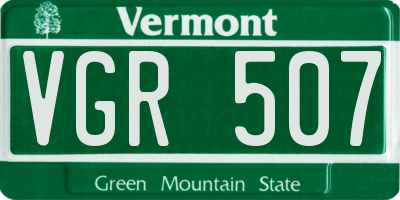 VT license plate VGR507