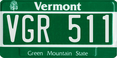 VT license plate VGR511