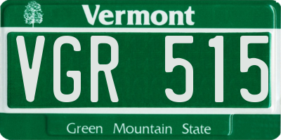 VT license plate VGR515