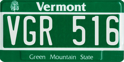 VT license plate VGR516