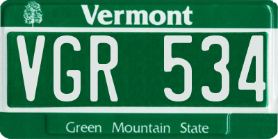 VT license plate VGR534