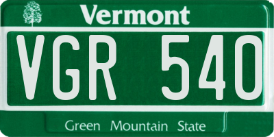 VT license plate VGR540