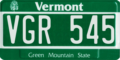 VT license plate VGR545