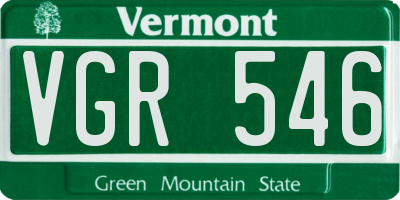 VT license plate VGR546