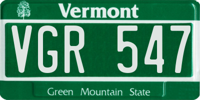 VT license plate VGR547