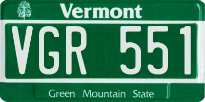 VT license plate VGR551