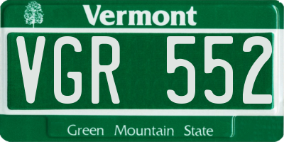 VT license plate VGR552