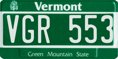 VT license plate VGR553