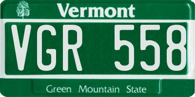 VT license plate VGR558