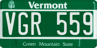 VT license plate VGR559