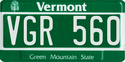 VT license plate VGR560