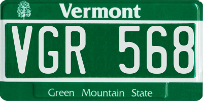 VT license plate VGR568