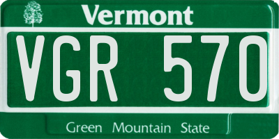 VT license plate VGR570