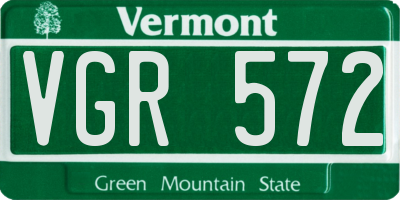 VT license plate VGR572