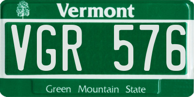 VT license plate VGR576