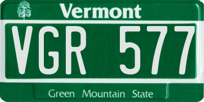 VT license plate VGR577