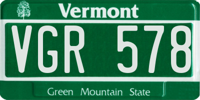 VT license plate VGR578