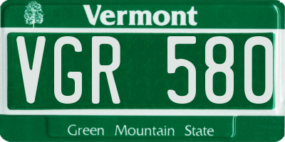 VT license plate VGR580