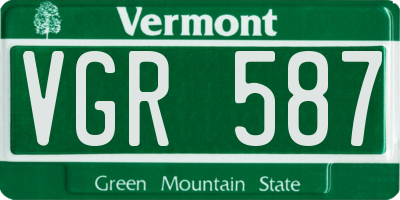 VT license plate VGR587