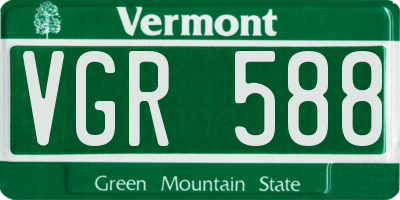 VT license plate VGR588
