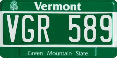 VT license plate VGR589