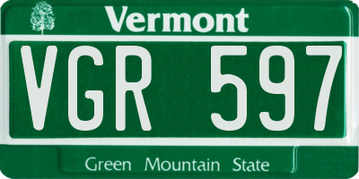 VT license plate VGR597