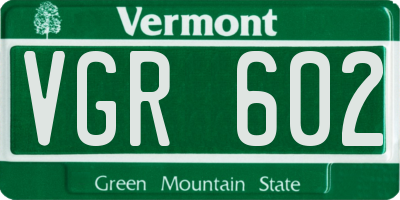 VT license plate VGR602