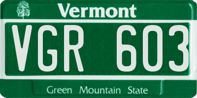 VT license plate VGR603